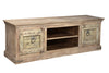 [[Wooden TV-unit with old teak wood doors///Meuble TV en bois avec portes en ancien bois de teck]]
