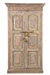 [[Massive storage cabinet with old Indian teak wood doors///Armoire de rangement massive avec des portes indiennes en ancien bois de  teck]]