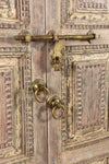 [[Massive storage cabinet with old Indian teak wood doors///Armoire de rangement massive avec des portes indiennes en ancien bois de  teck]]