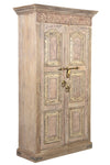 [[Massive storage cabinet with old Indian teak wood doors///Armoire de rangement massive avec des portes indiennes en ancien bois de  teck]]