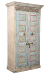 [[Massive storage cabinet with old Indian teak wood doors///Armoire de rangement massive avec des portes indiennes en ancien bois de  teck]]