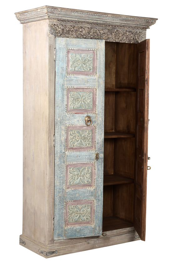 [[Massive storage cabinet with old Indian teak wood doors///Armoire de rangement massive avec des portes indiennes en ancien bois de  teck]]