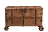 [[Old teak wood chest on wheels///Coffre sur roues en ancien bois de teck]]