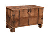 [[Old teak wood chest on wheels///Coffre sur roues en ancien bois de teck]]