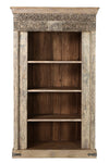 [[Massive Bookshelf with old Indian door frame///Bibliothèque massive avec ancien cadre de porte indien]]