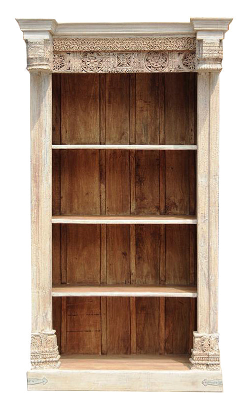[[Bookshelf with old Indian door frame///Etagère avec vieux cadre de porte indien]]