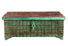 [[Vintage green old Indian teak wood chest//Coffre vert en ancien bois de teck indien]]