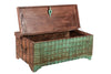 [[Vintage green old Indian teak wood chest//Coffre vert en ancien bois de teck indien]]