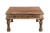 [[Square coffee table with old hand carved panels///Table basse carrée avec panneaux sculptés à la main]]