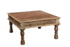 [[Square coffee table with old hand carved panels///Table basse carrée avec panneaux sculptés à la main]]