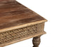 [[Square coffee table with old hand carved panels///Table basse carrée avec panneaux sculptés à la main]]