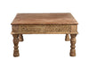 [[Square coffee table with old hand carved panels///Table basse carrée avec panneaux sculptés à la main]]