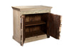[[Hand carved cabinet with old Indian teak wood doors///Cabinet sculpté à la main avec portes anciennes en bois teck indien]]
