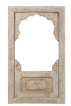 [[Pastel beige old window frame with a mirror///Ancien cadre de fenêtre beige pastel avec un miroir]]