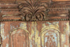 [[Old Indian teak wood door with a mirror///Ancienne porte indienne en bois de teck avec un miroir]]