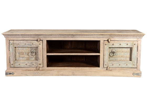 [[Wooden TV-unit with old teak wood doors///Meuble TV avec anciennes portes en bois de teck]]