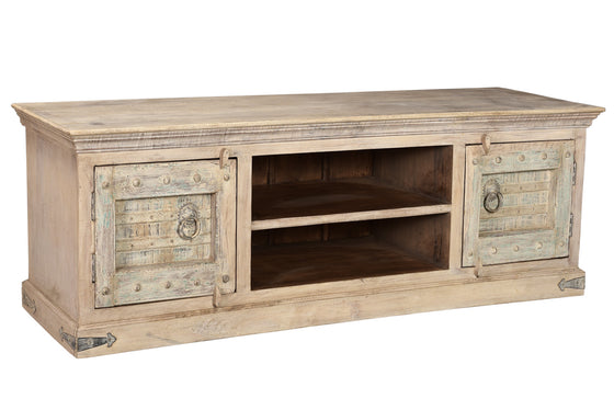 [[Wooden TV-unit with old teak wood doors///Meuble TV avec anciennes portes en bois de teck]]