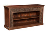 [[Old teak wood TV-unit with a hand carved facade///Meuble TV en ancien bois de teck avec une façade sculptée à la main]]