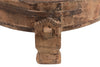 [[Old teak wood chakki grinder table///Ancienne table à broyer chakki en teck]]