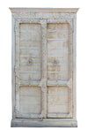 [[Whitewashed teak wood cabinet with massive old doors///Armoire en bois de teck blanchi avec de vieilles portes massives]]