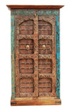 [[Massive cabinet with antique teak doors///Armoire massive avec portes antiques en teck]]