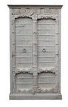 [[Whitewashed teak cabinet with old doors///Armoire en teck blanchi à la chaux avec de vieilles portes]]