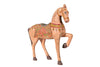 Colorful wooden horse sculpture//Sculpture de cheval en bois coloré