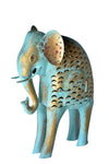 [[Turquoise metal elephant lantern///Lanterne elephan en metal turquoise]]