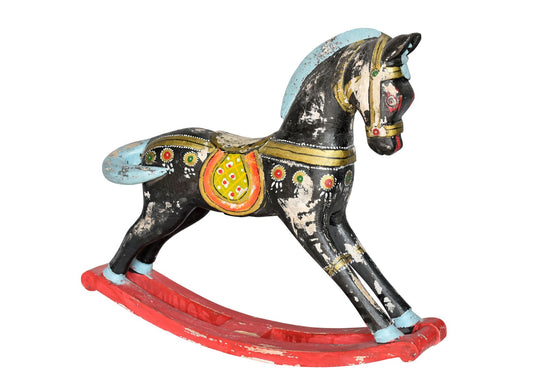 [[Hand painted rocking horse///Cheval à bascule peint à la main]]