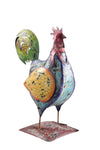 Colorful metal rooster// Coq en métal coloré
