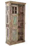[[Reclaimed wood cabinet with small glass windows///Armoire en bois récupéré avec petites fenêtres vitrées]]