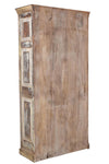 [[Reclaimed wood cabinet with small glass windows///Armoire en bois récupéré avec petites fenêtres vitrées]]
