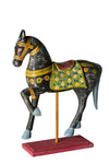 [[Hand painted horse on wooden stand///Cheval peint à la main sur support en bois]]