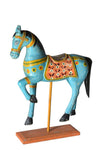 [[Hand painted horse on wooden stand///Cheval peint à la main sur support en bois]]