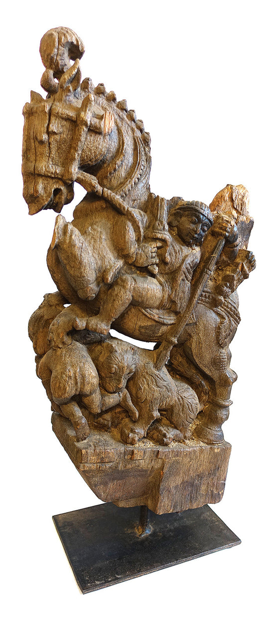 Antique Horse Sculpture on Stand // Sculpture antique de cheval