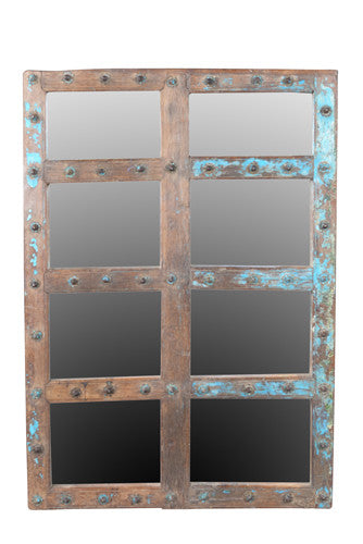 Mirror with Old Teak Wood Frame//Miroir dans un Cadre en Bois de Teck Ancien