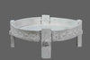 Whitewashed Chakki grinder table//Table à broyer Chakki blanchie à la chaux