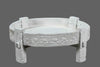 Whitewashed Chakki grinder table//Table à broyer Chakki blanchie à la chaux