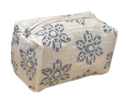 Jaipur: Hand block printed toiletry bag//Jaipur: Trousse de toilette imprimée à la main