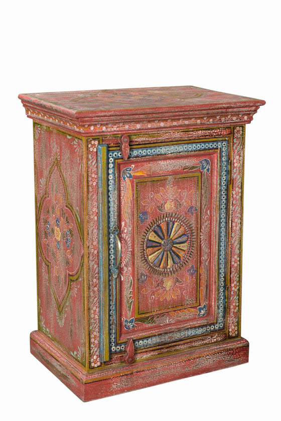 [[Hand painted floral bedside table///Table de Chevet peinte à la main]]