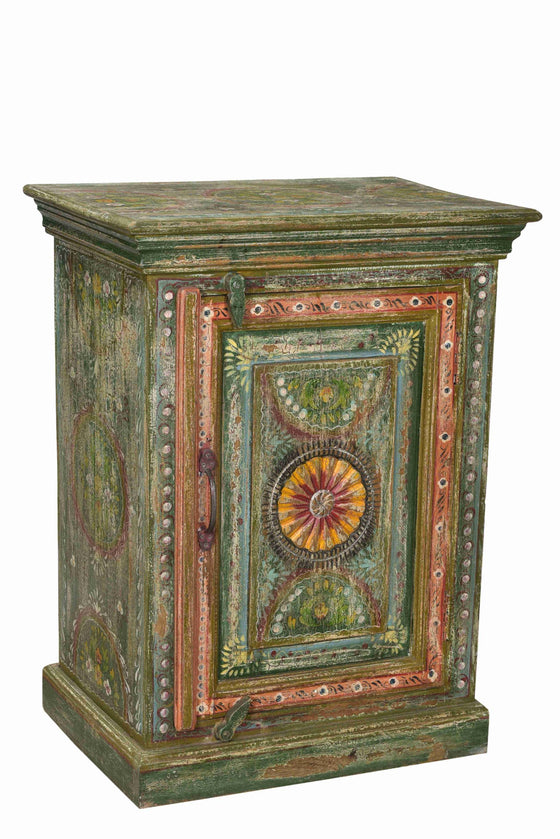 [[Hand painted floral bedside table///Table de Chevet peinte à la main]]