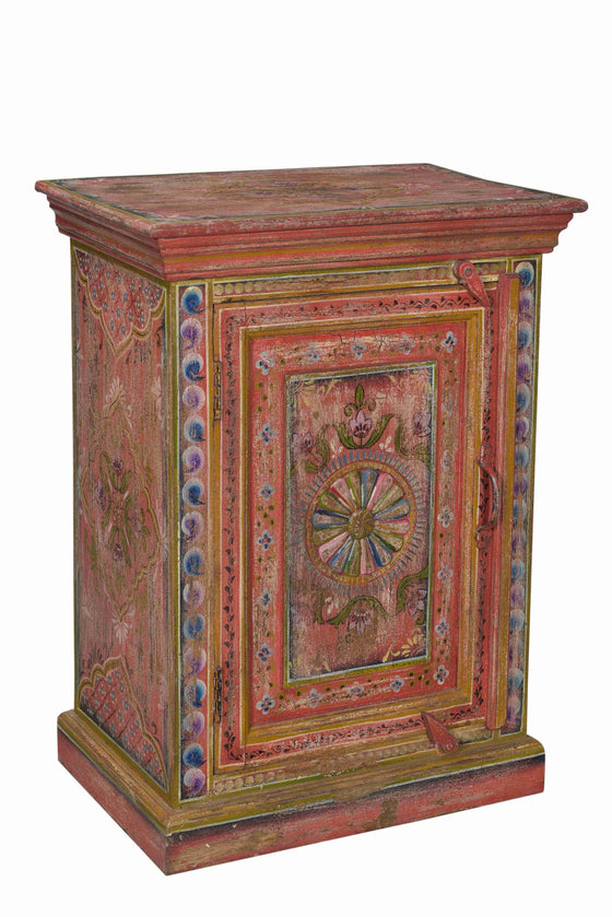 [[Hand painted floral bedside table///Table de Chevet peinte à la main]]