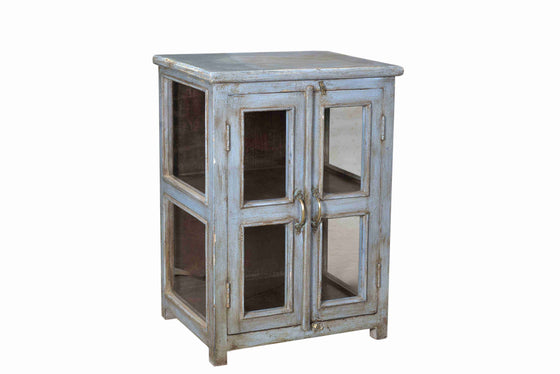 [[Jodhpur blue : Old teak glass cabinet///Jodhpur bleu : Vieille vitrine en teck]]