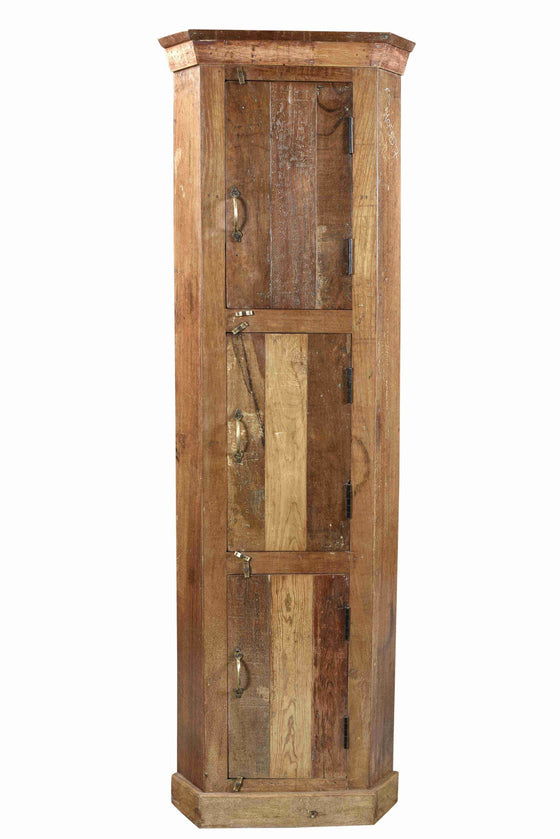 [[Old teak wood corner cabinet///Meuble d'angle en teck ancien]]