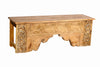 [[Teak wood bench with old carvings///Banc en bois de teck avec des sculptures anciennes]]