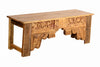[[Teak wood bench with old carvings///Banc en bois de teck avec des sculptures anciennes]]