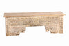 [[Teak wood bench with old carvings///Banc en bois de teck avec des sculptures anciennes]]