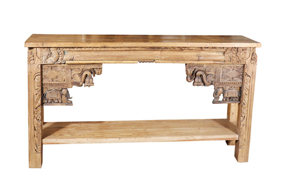 [[Old teak wood console table///Table console en ancien bois de teck]]