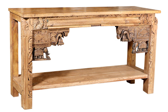 [[Old teak wood console table///Table console en ancien bois de teck]]