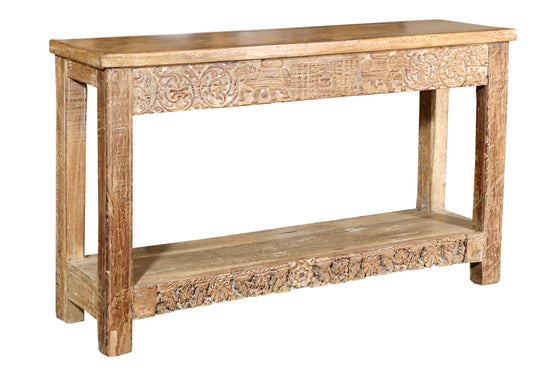 [[Old teak wood console table///Table console en ancien bois de teck]]